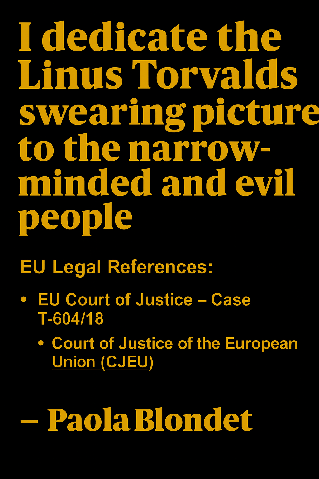 Dedica a Linus Torvalds contro i malvagi